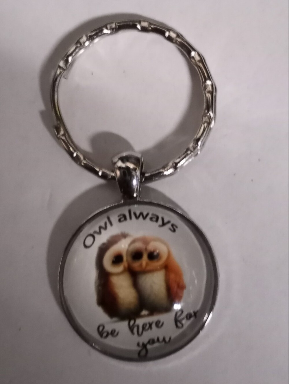 Owl Always Be Here For You Silver Keychain